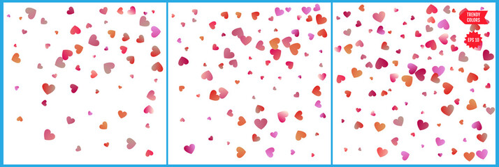 Red and pink hearts confetti