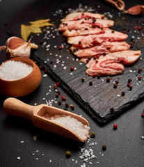 meat on black plate