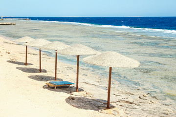 Beautiful seashore vacation on nature landscape background