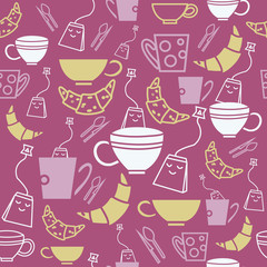 Garden Tea Party Seamless Pattern