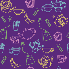 Garden Tea Party Seamless Pattern