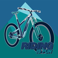 Bicycle advertising poster color modern sport health - Vector