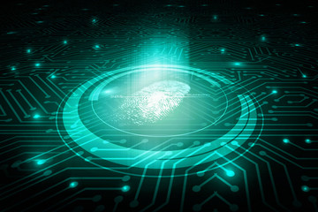
Fingerprint Scanning Technology Concept 2d Illustration