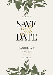 Eucaliptus Branches Save the Date Card Template