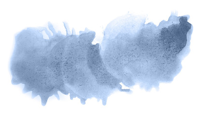 Abstract watercolor background hand-drawn on paper. Volumetric smoke elements. Blue, Navy Peony color. For design, web, card, text, decoration, surfaces.