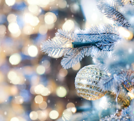 Obraz na płótnie Canvas Christmas tree background and Christmas decorations