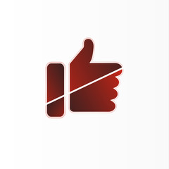 Thumb up, hand vector icon for social networking websites and mobile apps. Modern flat design. Vector graphics.