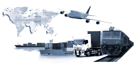 Plakat Transportation, import-export, logistic, shipping business management