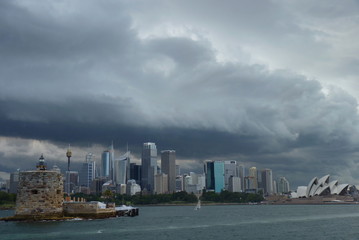 Sydney, Australia - Storm clouds over sidney looking like mothership from independence day