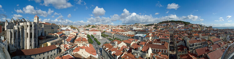 Naklejka na ściany i meble Lissabon Panorama vom Fahstuhl