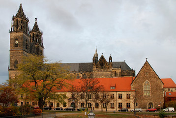 Cathedral of the city Magdeburg in Germany