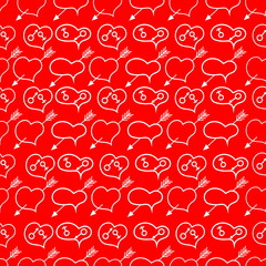 Seamless pattern of hearts for Valentine's Day. Texture for gift wrapping