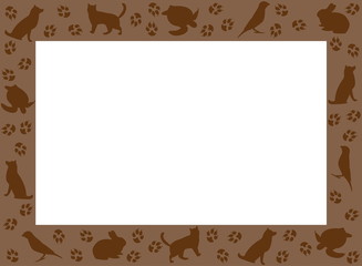 Photoframe from silhouettes of pets. Frame design for pets.