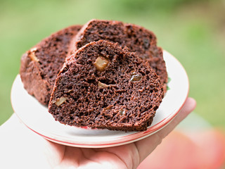 home cake on a plate