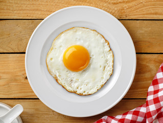 fried egg on white plate