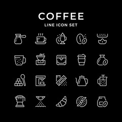 Set line icons of coffee
