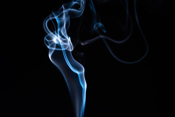 Blue Smoke on Black Background