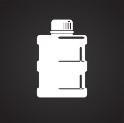 Bottle icon on black background for graphic and web design, Modern simple vector sign. Internet concept. Trendy symbol for website design web button or mobile app
