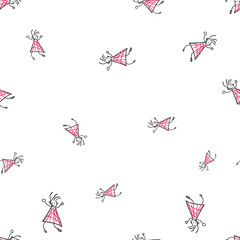 Kids seamless pattern in doodle style.
