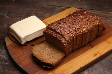 bread with sunflower and a piece