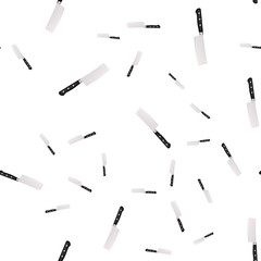 Seamless pattern of kitchen knives on a white background.