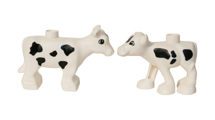 two cows plastic toys