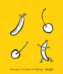 농산물 일러스트 / 손으로 그린 과일과 채소 그림