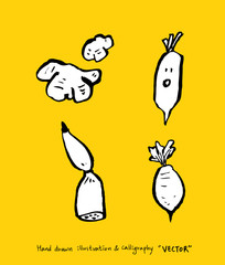 농산물 일러스트 / 손으로 그린 과일과 채소 그림