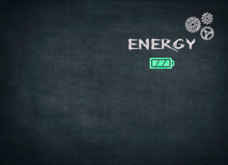 Fototapeta na wymiar Conceptual design on blackboard, individual energy