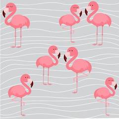 Fototapeta premium cute flamingo background, vector illustration