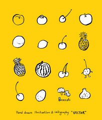 농산물 일러스트 / 손으로 그린 과일과 채소 그림
