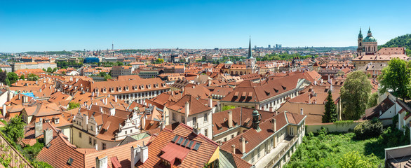 Obraz premium Bird view of Old Town in Prague, Czech Republic, summer