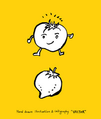 Obraz premium 농산물 일러스트 / 손으로 그린 과일과 채소 그림