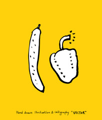 농산물 일러스트 / 손으로 그린 과일과 채소 그림