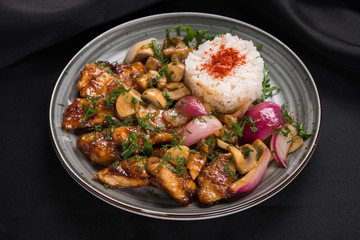 stir-fry food with wok vegetables