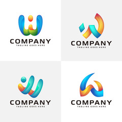 Abstract letter W logo