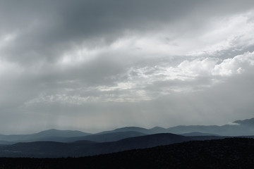 mountains in backlight, Greece