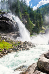 The Krimml Waterfalls in Austria. The falls are the highest in Europe and the fifth highest in the world.