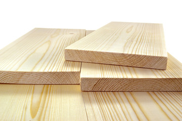 Isolation wooden planks on a white background
