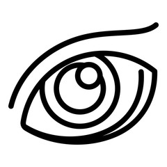 Human eye icon. Outline human eye vector icon for web design isolated on white background
