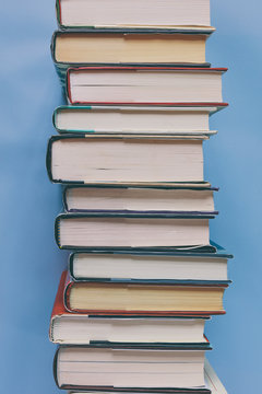 Arrangement of hardback books