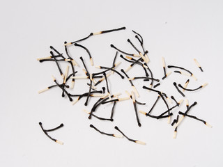 matches sulfur burned. che on a white background