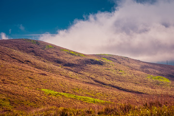 landscape with mountains and clouds