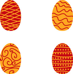 Happy Easter eggs set on white backgroung vector illustration flat desing