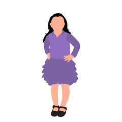 white background, faceless child, girl