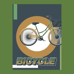 biking illustration, cyclist vector poster layered - Vector