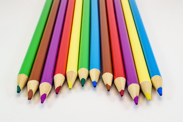 color pencils isolated on white background