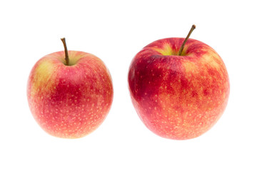 Ripe red apples isolated on white background