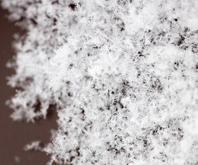 White snowflakes on nature as a background