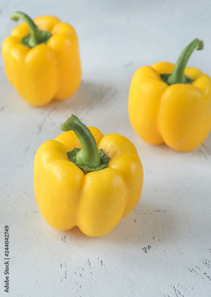 Poster fresh yellow bell peppers